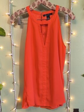 Women's Kenneth Cole NY Orange Tangerine 🍊 Halter Tank Top Blouse XS